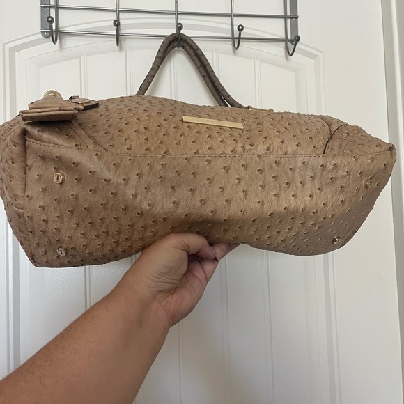 IVANKA TRUMP Beige Faux Ostrich Vegan Leather Shoulder Bag - Picture 8 of 16